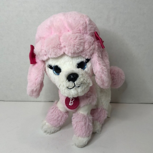 Barbie Pet Pink Poodle Blue Sparkly Eyes Just Play Mattel 7” Plush - Picture 1 of 5